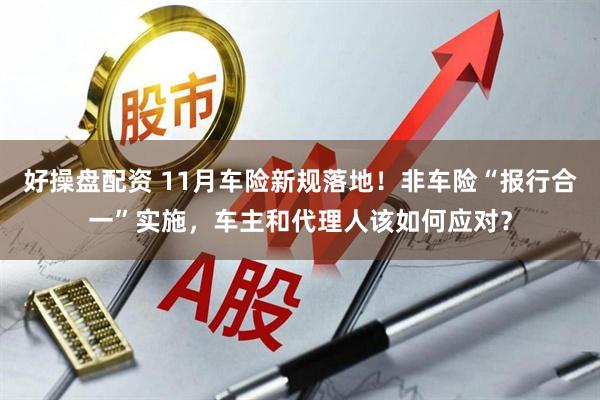 好操盘配资 11月车险新规落地！非车险“报行合一”实施，车主和代理人该如何应对？